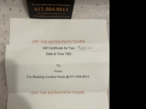 Secondary image for the Off The Eaten Path Path Tours Auction Item