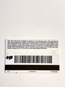 Secondary image for the Five guys 50.00 Gift Card Auction Item