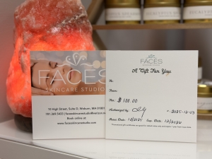 Primary image for the 100.00 Gift Card To Faces Skin Care Salon in Woburn Auction Item