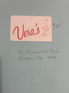 Primary image for the 50.00 Gift Card To Vera's Auction Item
