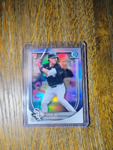Primary image for the 2025 Bowman Chrome Baseball #71, Chase Meidroth Red RC Redemption, White Sox Auction Item