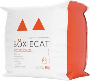 Primary image for the BoxieCat cat litter, Xstrength, scent free, 28lb [MIX/MATCH 2 BAGS PER PERSON] damaged pkg Auction Item