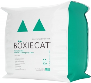 Primary image for the BoxiePro cat litter, scented 28lb [MIX/MATCH 2 BAGS PER PERSON] damaged pkg Auction Item