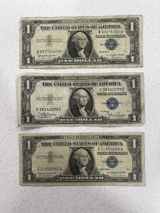 Primary image for the 3 Silver Certificates  Auction Item