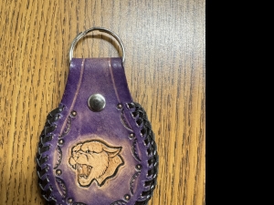 Primary image for the Purple Leather Cougar Key Chain Auction Item