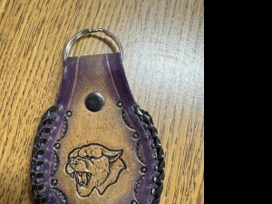 Primary image for the Purple Leather Cougar Key Chain Auction Item