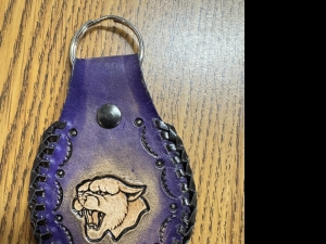 Primary image for the Purple Leather Cougar Key Chain Auction Item