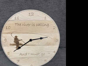 Primary image for the Engraved Wooden Clock Auction Item