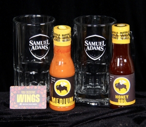 Primary image for the Buffalo Wild Wings Sauce and Steins Gift Basket Auction Item