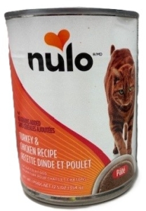 Primary image for the CAT Nulo Turkey & Chicken 12 x 12.5 oz Cans Damaged Pkg/Dents Auction Item