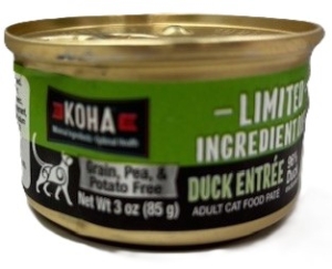Primary image for the CAT, Koha Duck Entrée 24 x 3 oz Cans Damaged Pkg/Dents Auction Item