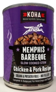 Primary image for the DOG Koha Chicken & Pork Recipe 12 x 12.7 oz Cans  Damaged Pkg/Dents Auction Item