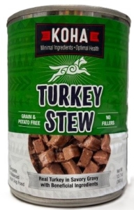Primary image for the DOG, Koha Turkey Stew 12 x 12.7 oz Cans  Damaged Pkg/Dents Auction Item