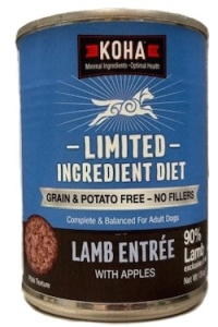 Primary image for the DOG Koha Lamb Entree 12 x 12.7 oz Cans  Damaged Pkg/Dents Auction Item