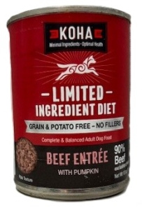 Primary image for the DOG Koha Beef Entree 12 x 13 oz Cans  Damaged Pkg/Dents Auction Item