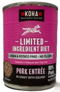 Primary image for the DOG, Koha Pork Entree 12 x 13 oz Cans  Damaged Pkg/Dents Auction Item