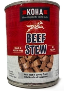 Primary image for the DOG, Koha Beef Stew 12 x 12.7 oz Cans  Damaged Pkg/Dents Auction Item