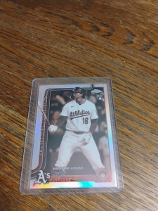 Primary image for the 2025 Topps Chrome Update #USC180, Nick Kurtz RC Sepia Parallel, A's  Auction Item