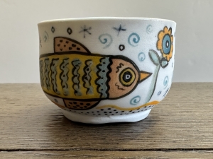 Secondary image for the HANDMADE POTTERY BOWL & SHOT GLASSES Auction Item